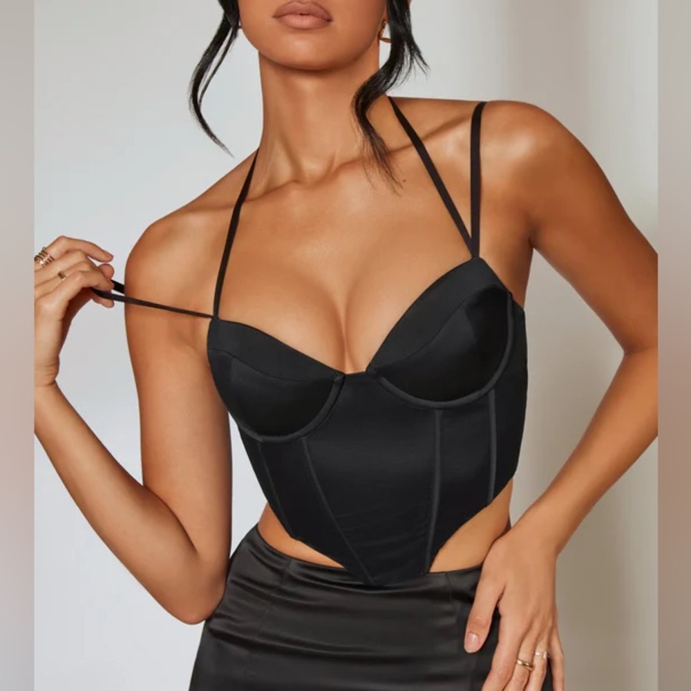 Oh Polly Dual Strap Corset Crop Top